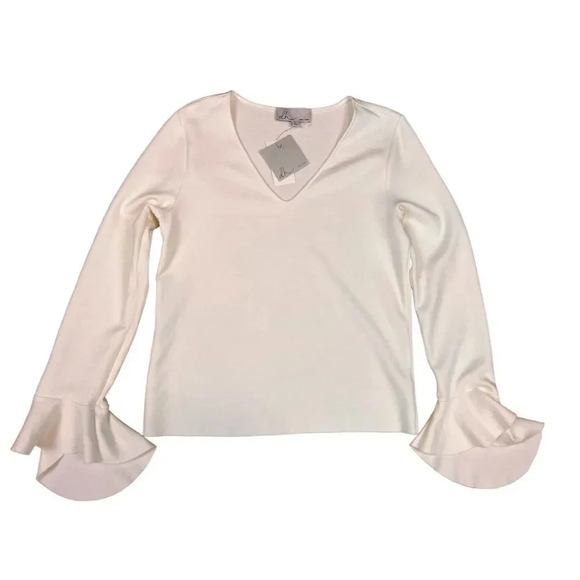 DH New York Pearl ruffle sleeve top Sz M New - Picture 6 of 14